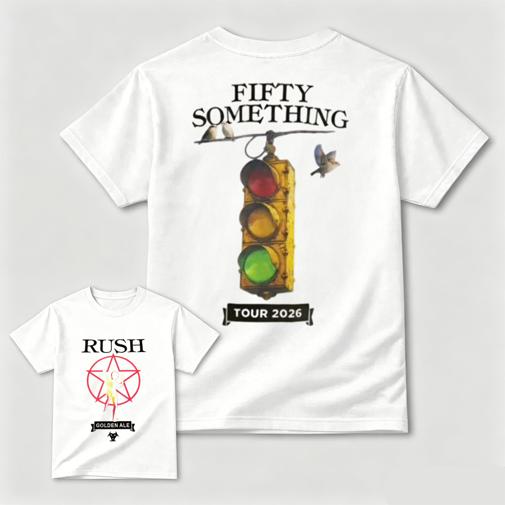 Vintage Traffic Light Bird Graphic Double Sided Rock T-Shirt