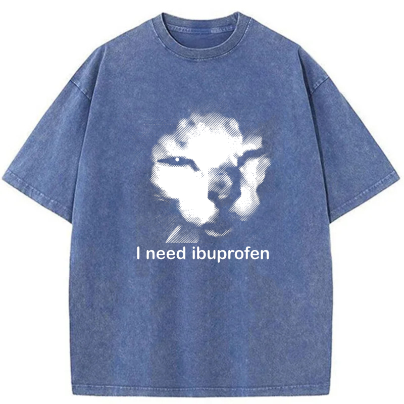 Cat Face With Text I Need Ibuprofen tshirt 100% cotton