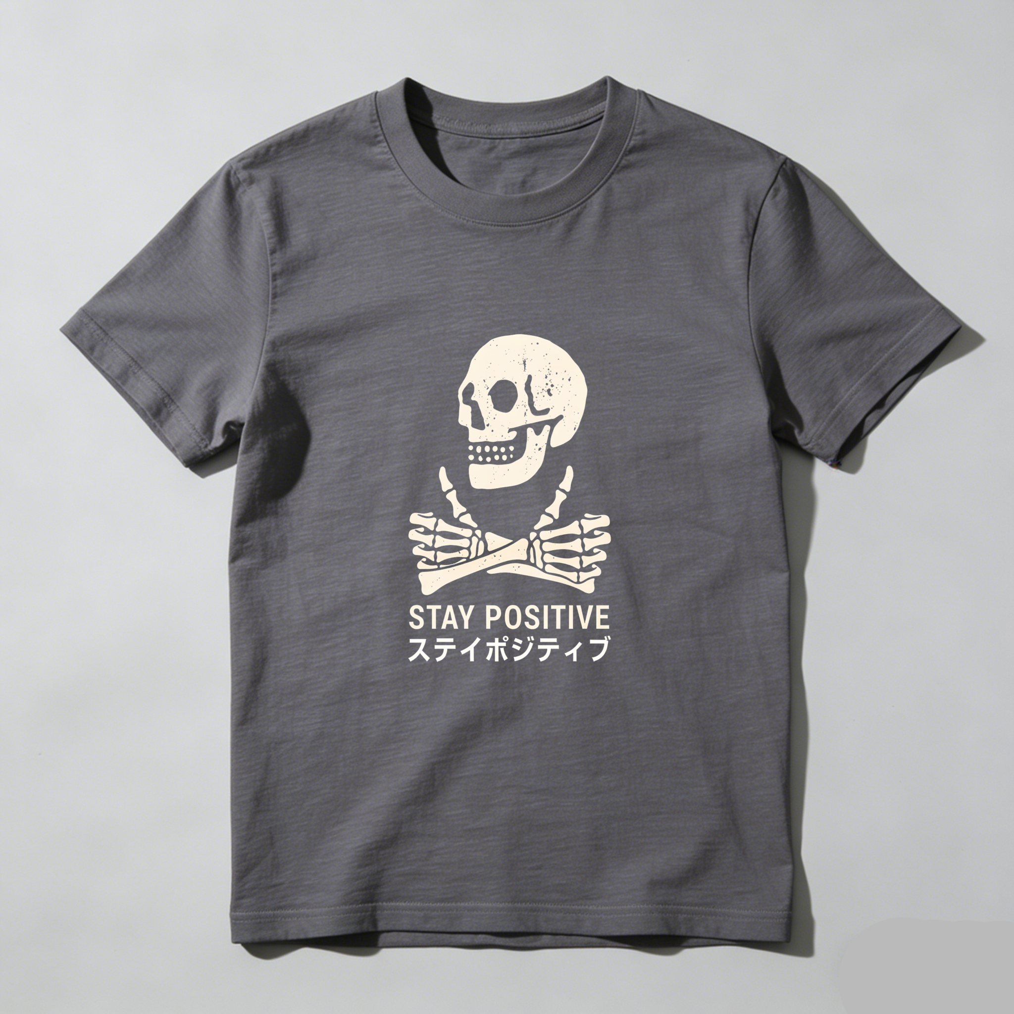 Skull With Crossed Bones And Text tshirt 100% cotton