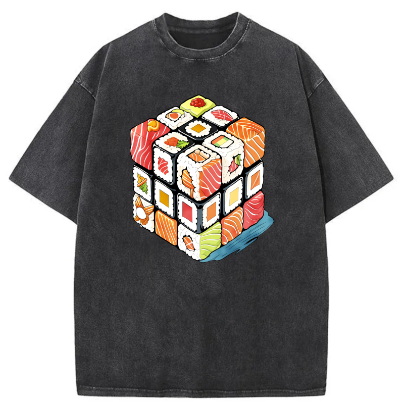Sushi Cube Puzzle Pattern Design tshirt 100% cotton