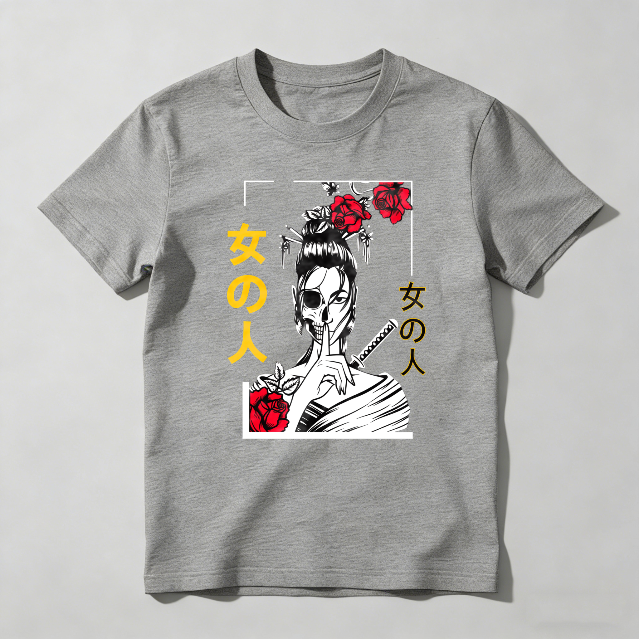 Woman With Rose And Sword Art tshirt 100% cotton