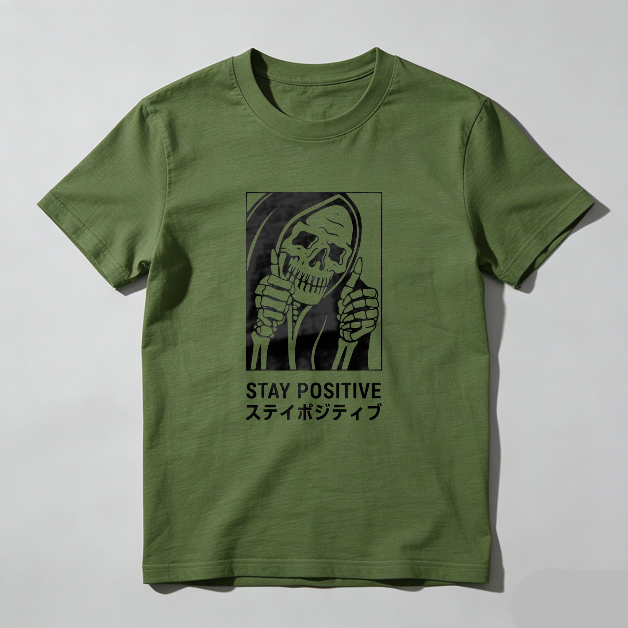 Grim Reaper Giving Thumbs Up With Smile tshirt 100% cotton