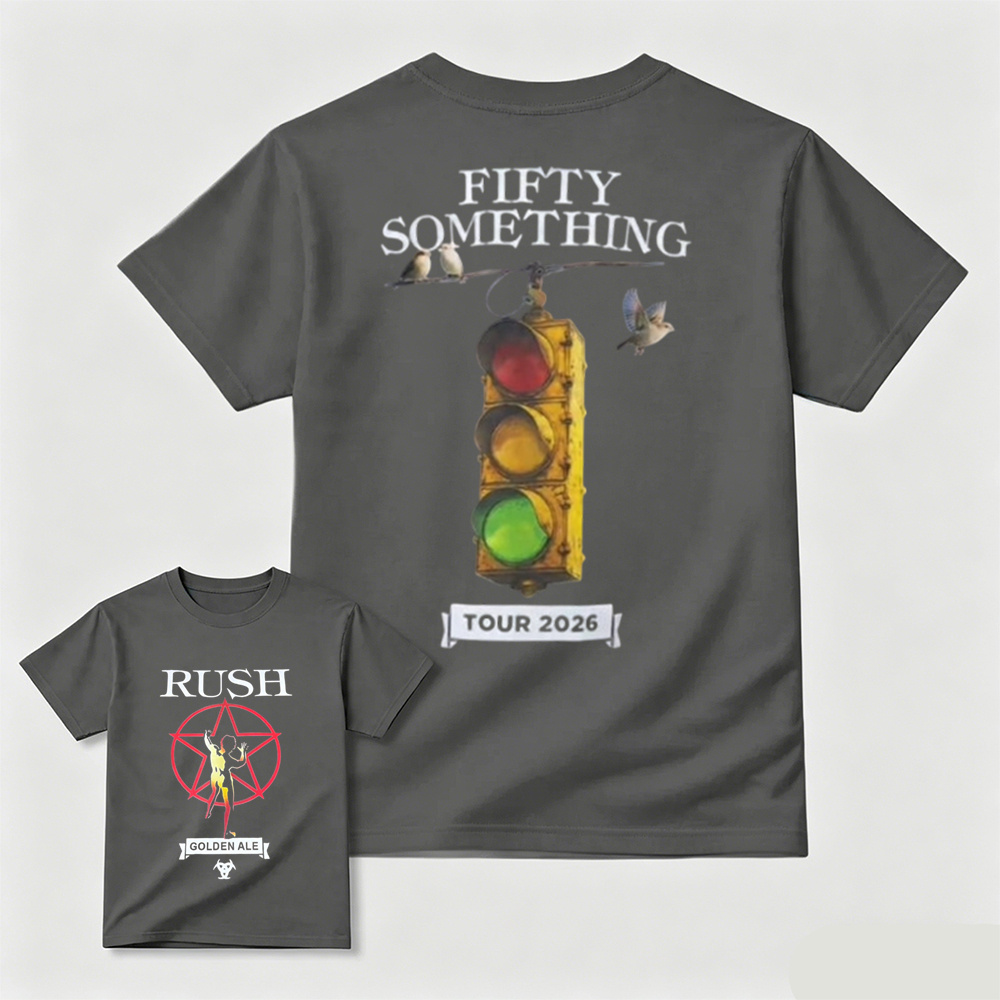 Vintage Traffic Light Bird Graphic Double Sided Rock T-Shirt