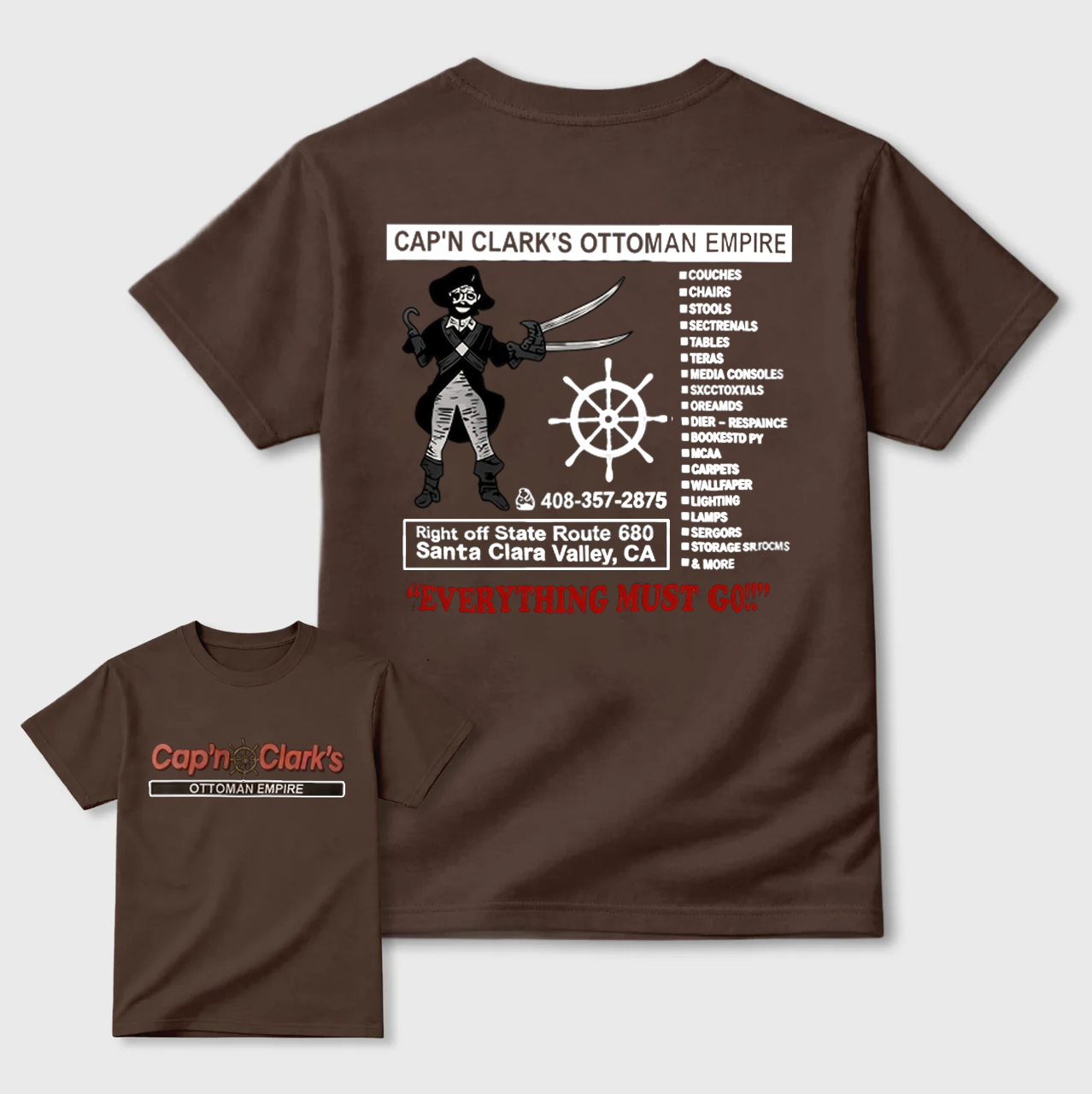 Cap'n Clark's Ottoman Empire Funny Pirate T-Shirt