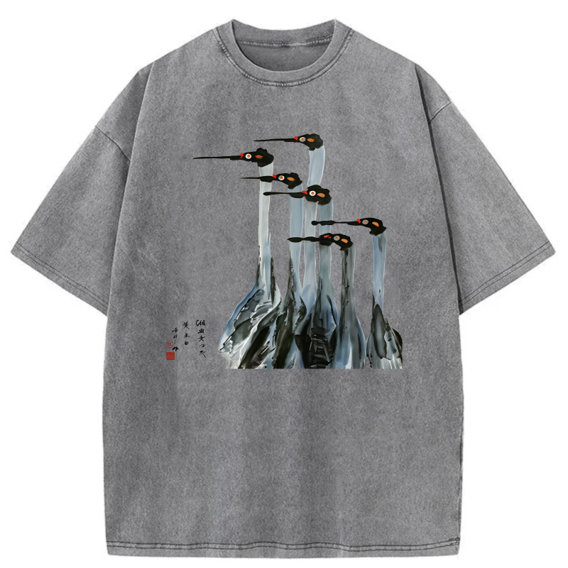 Birds Perched On Rock Formation tshirt 100% cotton