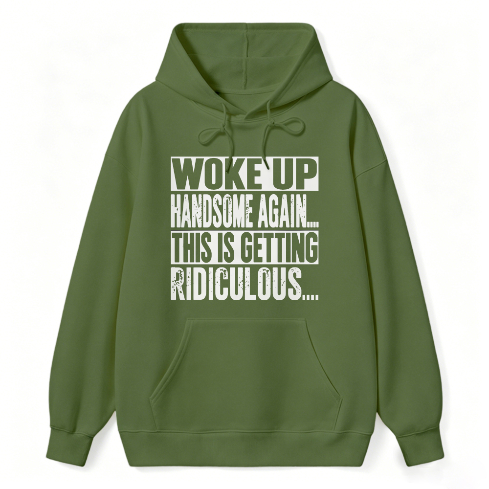 Funny Woke Up Handsome Again Quote Box Frame Vintage Graphic Sweatshirt
