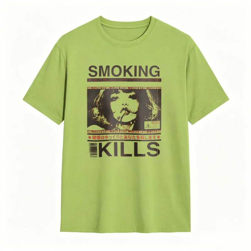 Smoking Kills Warning Graphic Design tshirt 100% cotton