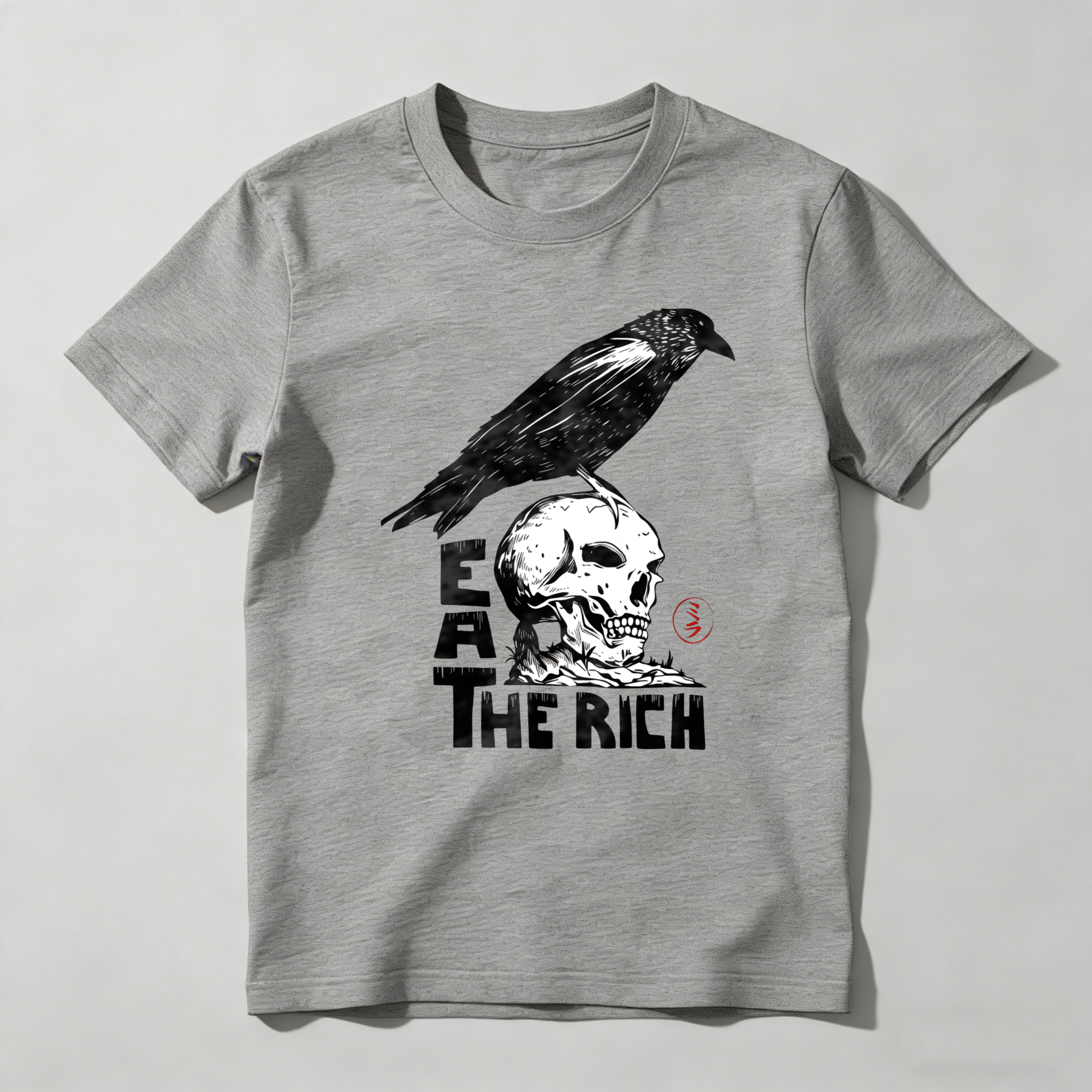 Skull With Comet And Text Pattern tshirt 100% cotton