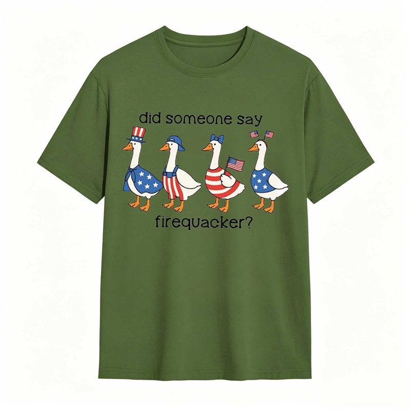 Comfort Colors Firequacker Goose Funny 4th of July Tee