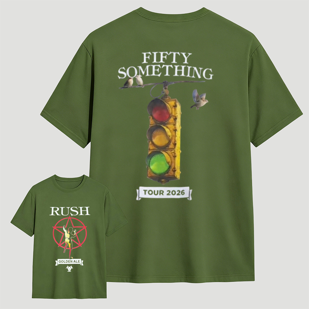 Vintage Traffic Light Bird Graphic Double Sided Rock T-Shirt