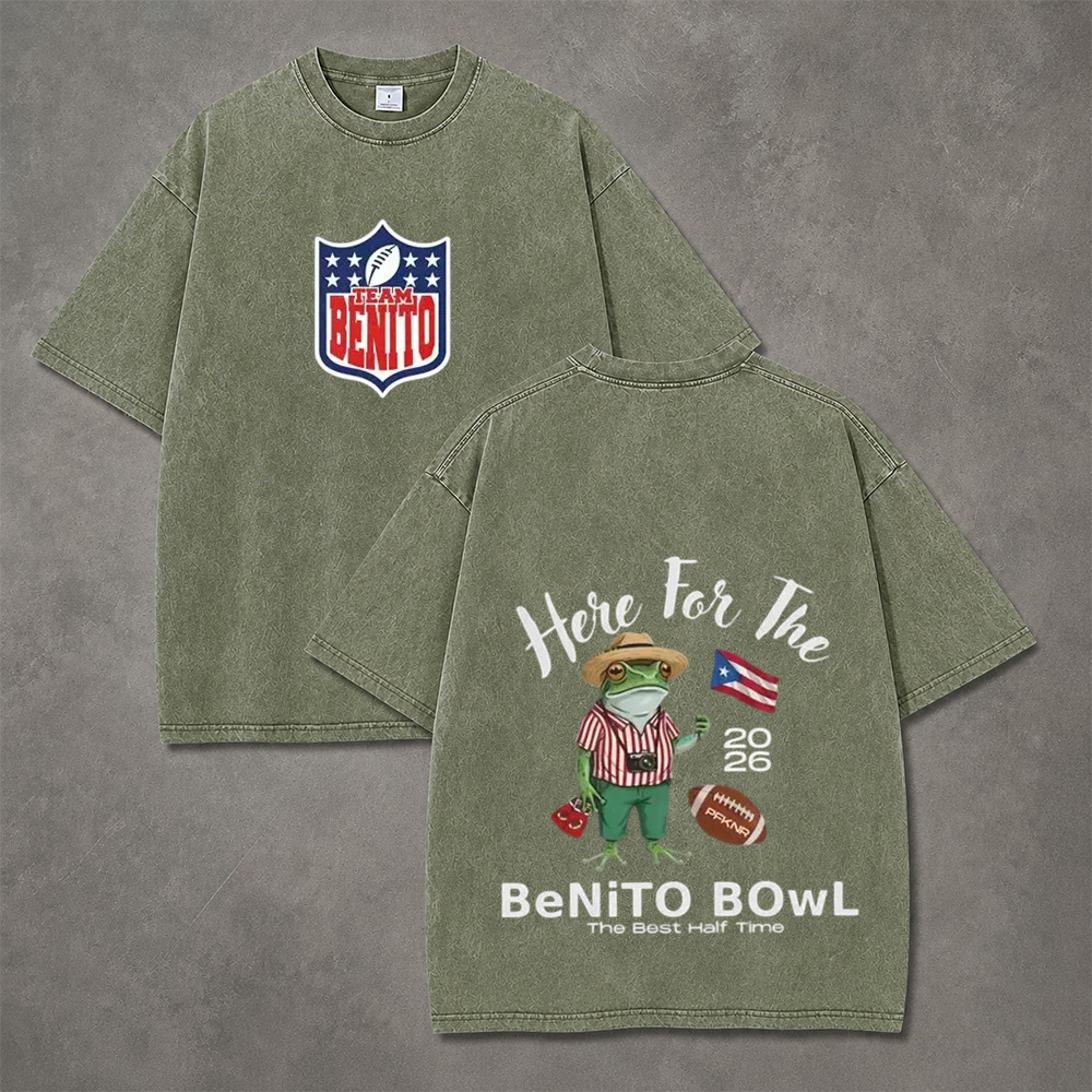Game Day Frog Retro Vintage Washed T-Shirt
