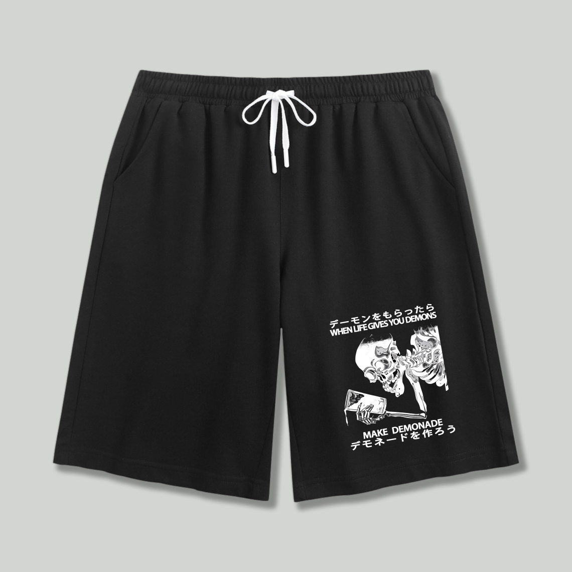 Demon Skeleton With Text When Life Gives You Lemons Make Demonade Shorts