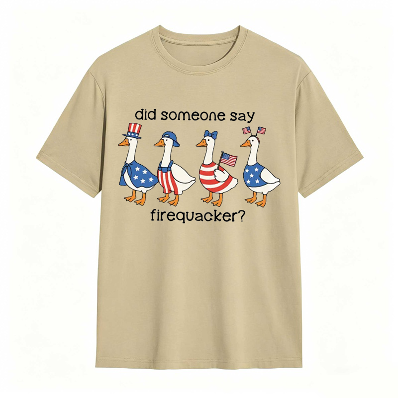 Comfort Colors Firequacker Goose Funny 4th of July Tee