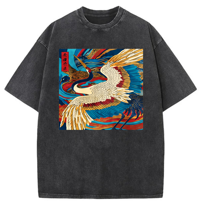 Phoenix Soaring Through Colorful Sky tshirt 100% cotton