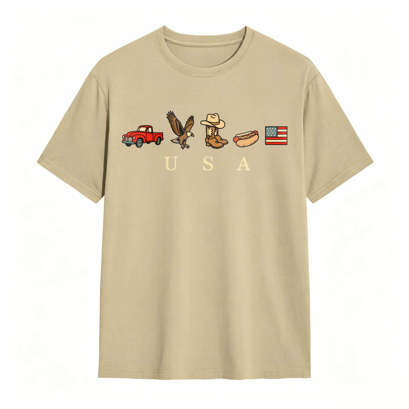 USA Icons Comfort Colors 4th Of July Graphic Tee