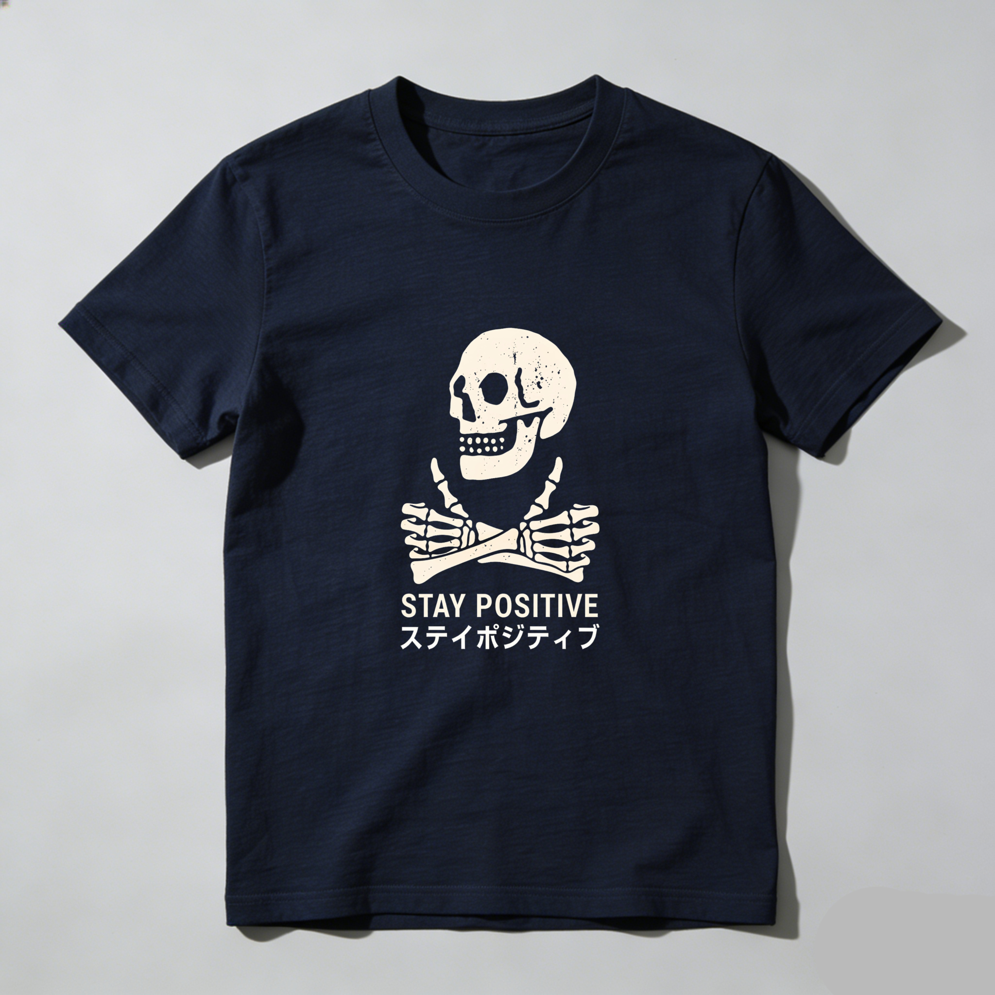 Skull With Crossed Bones And Text tshirt 100% cotton