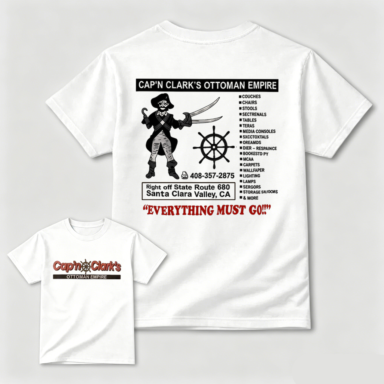 Cap'n Clark's Ottoman Empire Funny Pirate T-Shirt