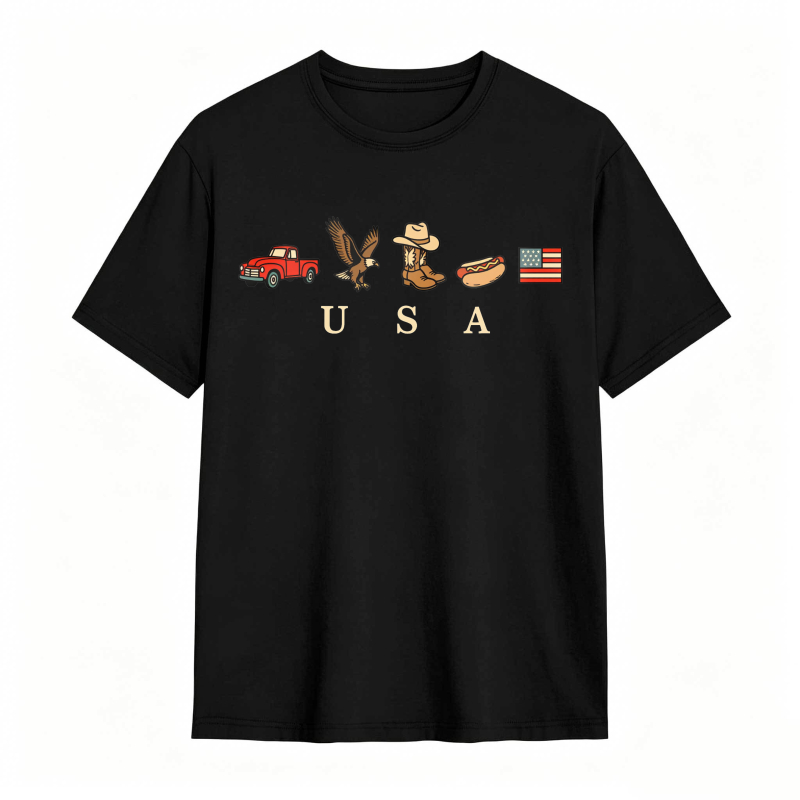 USA Icons Comfort Colors 4th Of July Graphic Tee