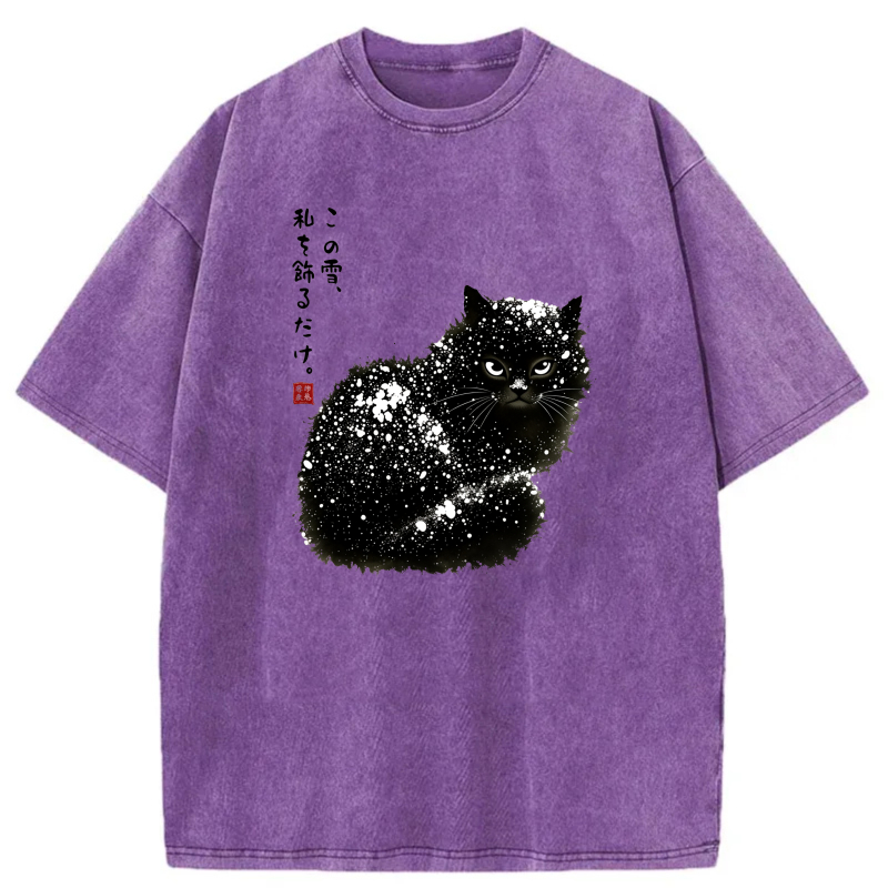 White Cat With Japanese Text And Red Seal tshirt 100% cotton