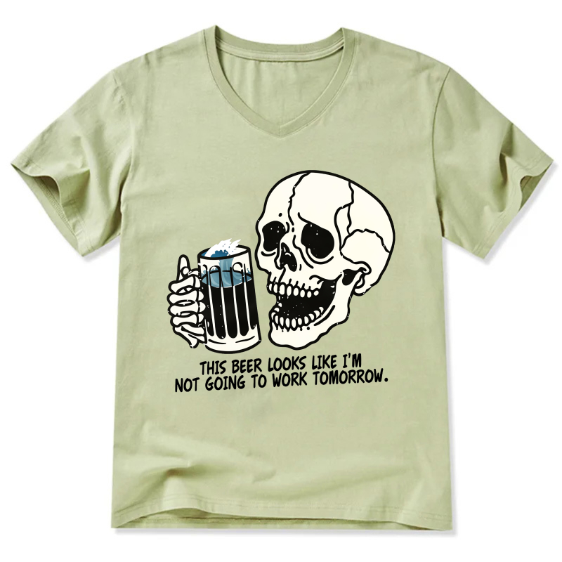 Funny Skull Beer T-Shirt With Humor Quote For Party And Casual Wear