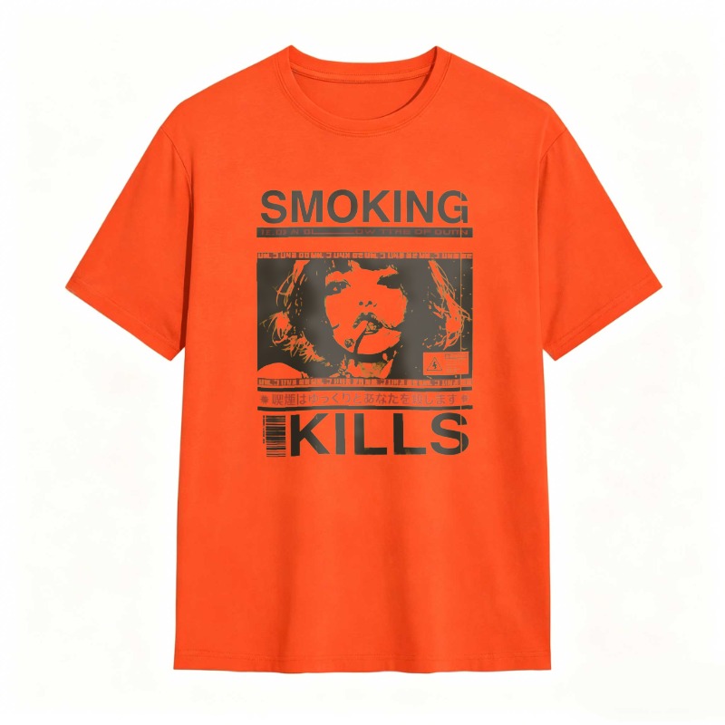 Smoking Kills Warning Graphic Design tshirt 100% cotton