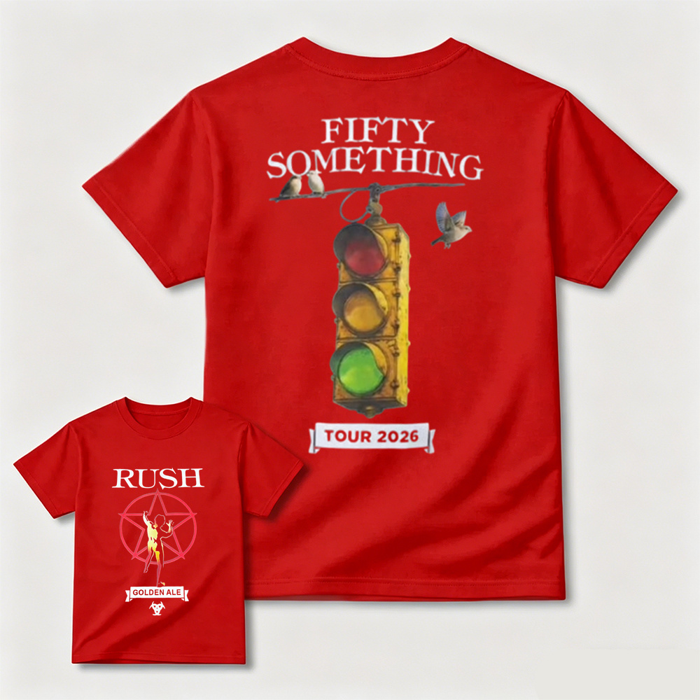 Vintage Traffic Light Bird Graphic Double Sided Rock T-Shirt
