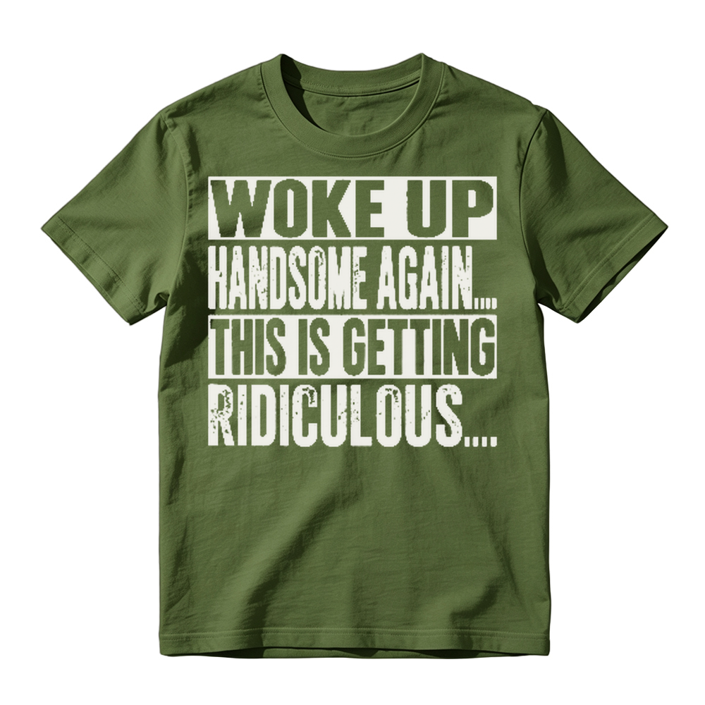 Funny Woke Up Handsome Again Quote Box Frame Vintage Graphic T-Shirt