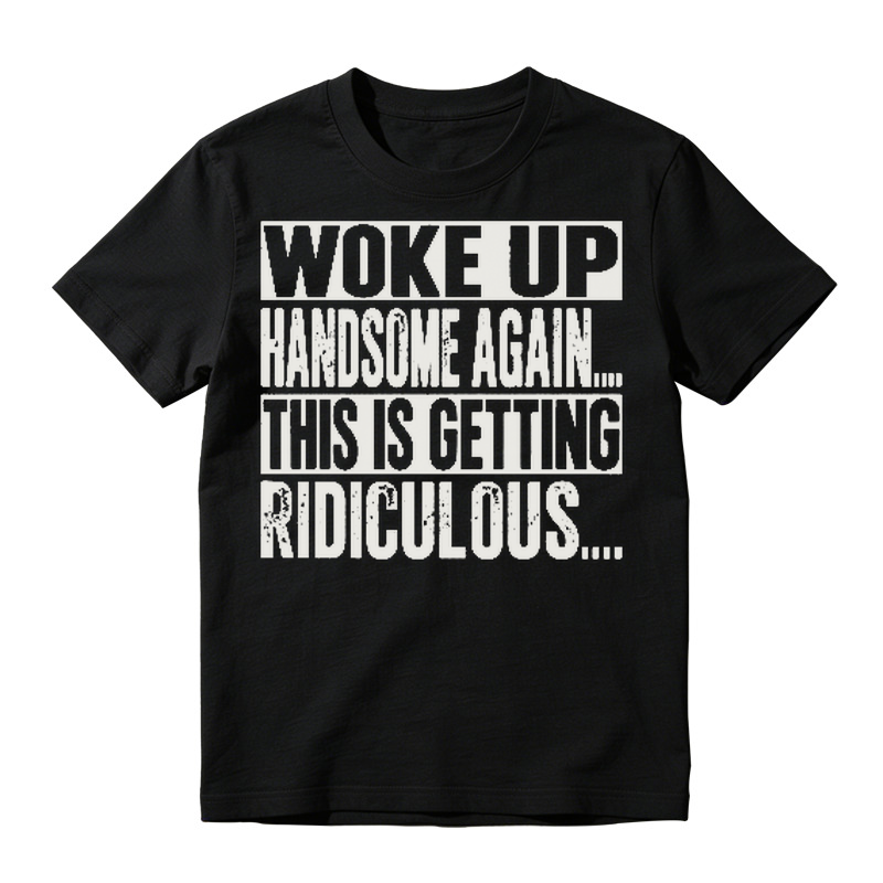 Funny Woke Up Handsome Again Quote Box Frame Vintage Graphic T-Shirt