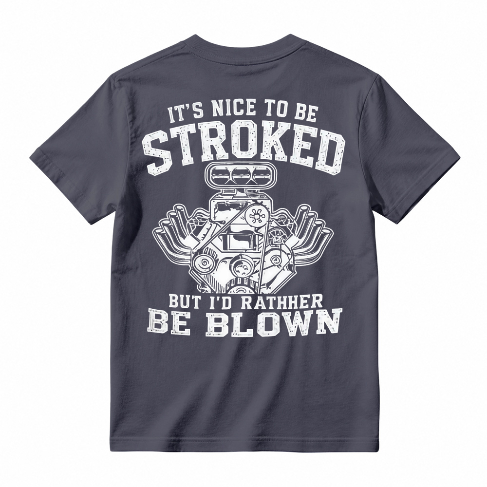 "Stroked & Blown" V8 Engine Humor T-shirt