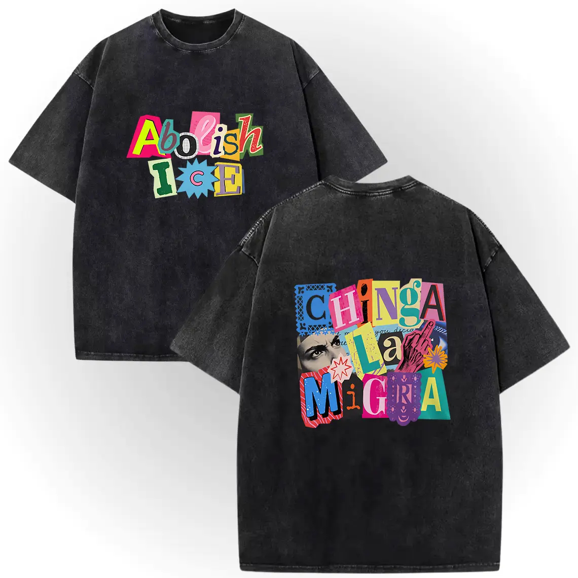 ICE OUT Anti ICE Magazine Letters Unisex T-shirts