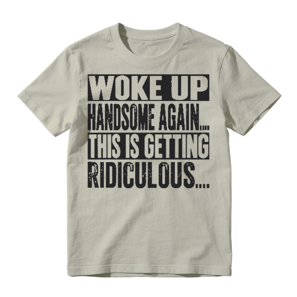 Funny Woke Up Handsome Again Quote Box Frame Vintage Graphic T-Shirt