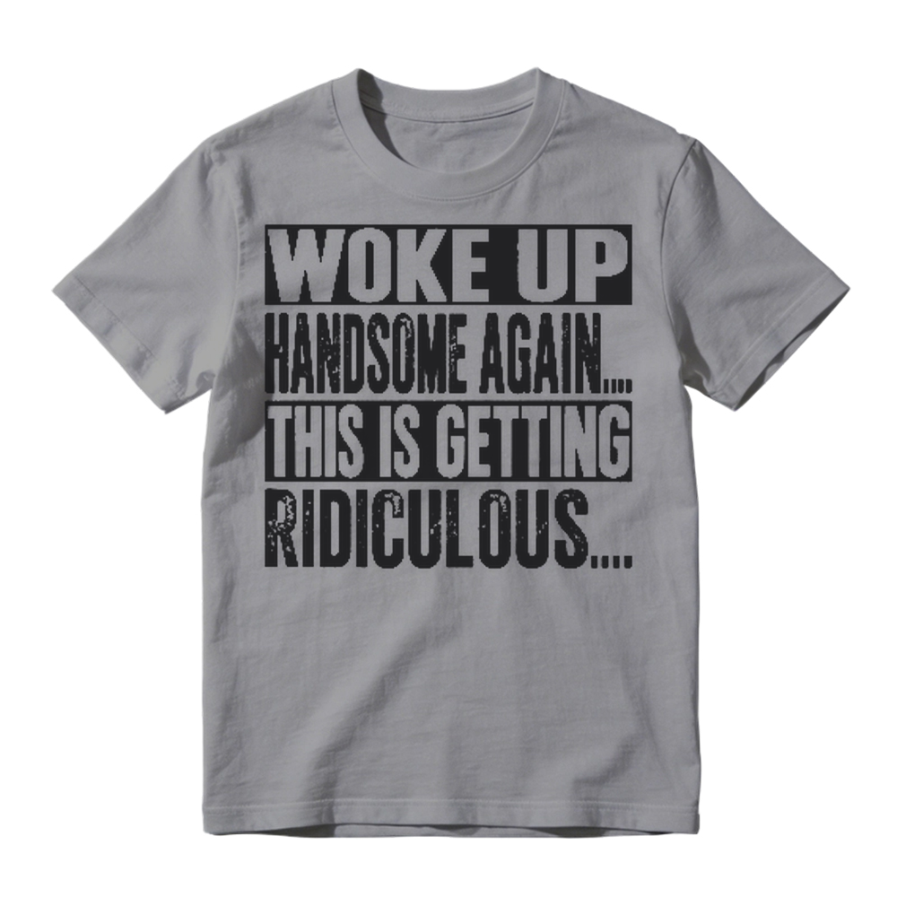 Funny Woke Up Handsome Again Quote Box Frame Vintage Graphic T-Shirt