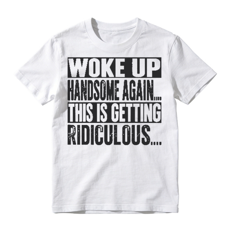 Funny Woke Up Handsome Again Quote Box Frame Vintage Graphic T-Shirt