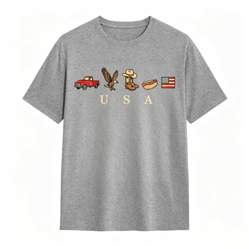 USA Icons Comfort Colors 4th Of July Graphic Tee