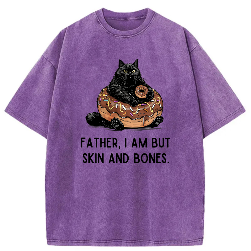 Black Cat On Donut With Text Below tshirt 100% cotton