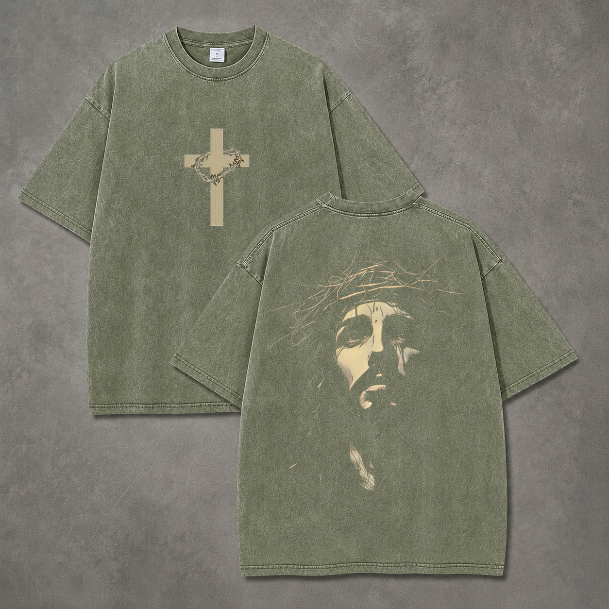 Retro Acid Wash Jesus Christ Art Print T-Shirt