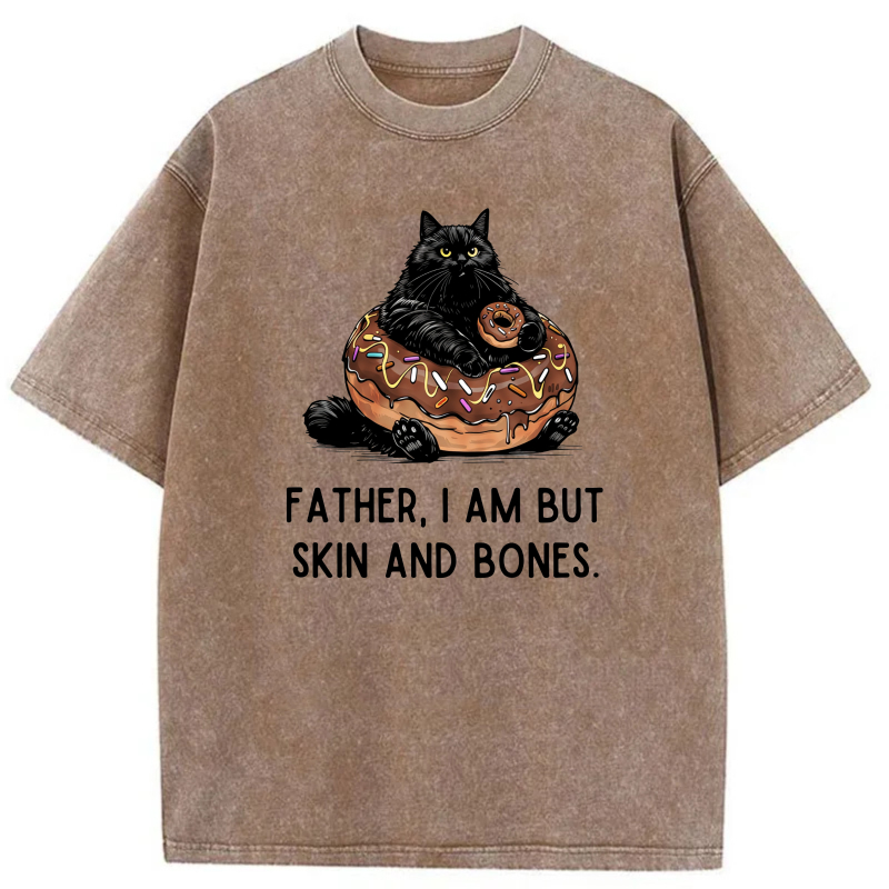 Black Cat On Donut With Text Below tshirt 100% cotton