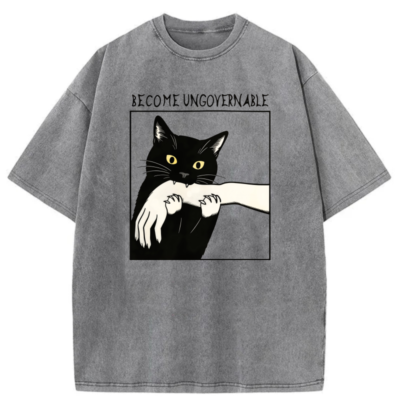 Black Cat Holding Human Arm tshirt 100% cotton