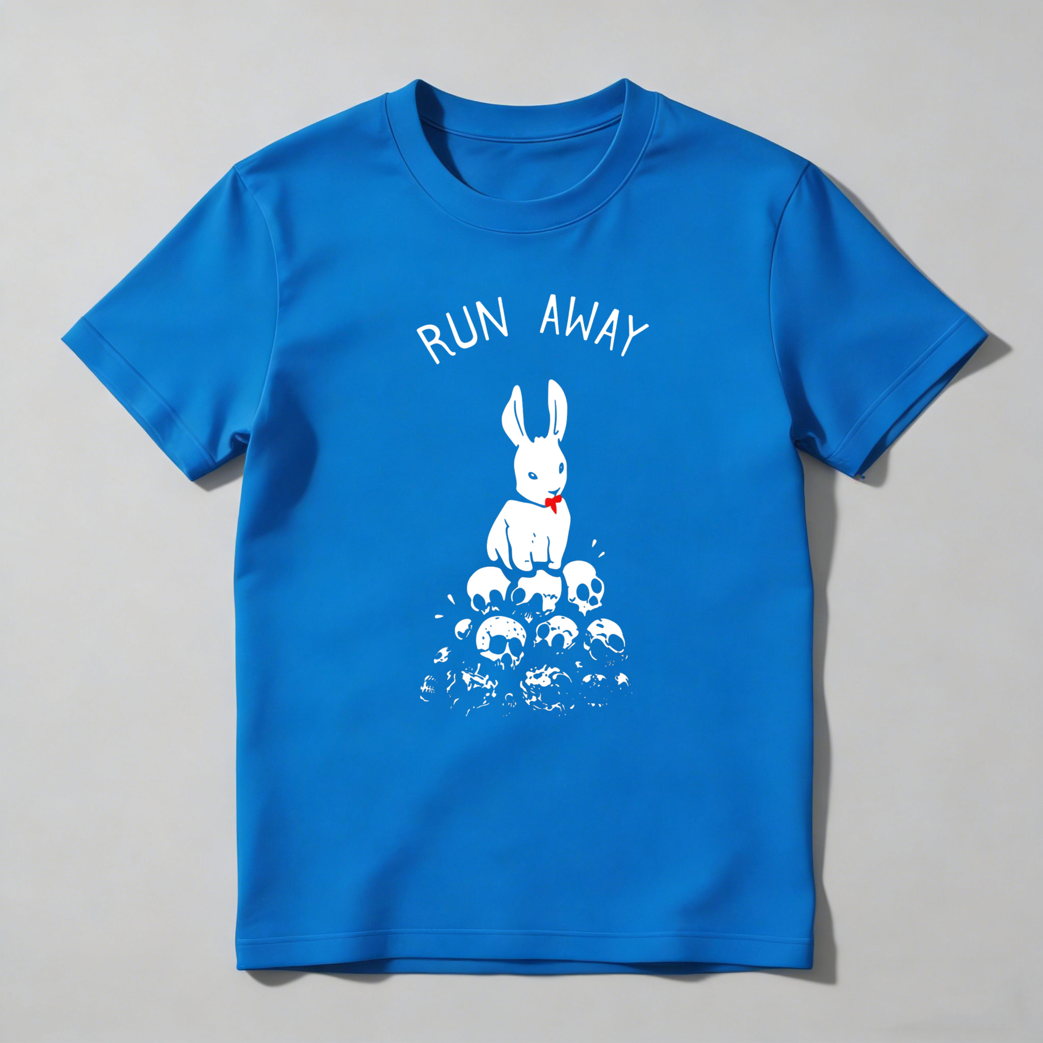 Run Away Rabbit On Skulls tshirt 100% cotton