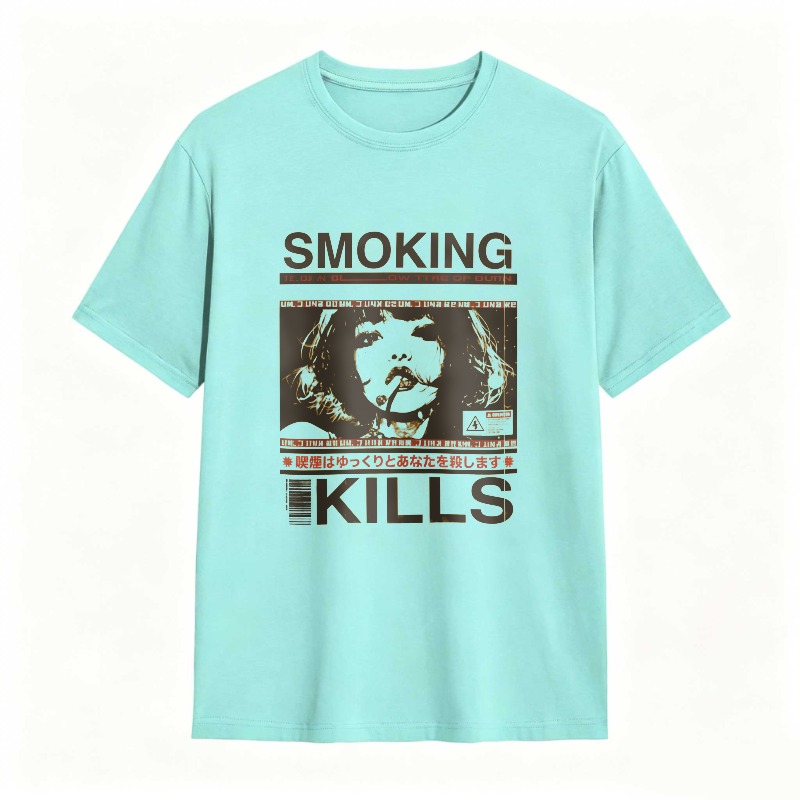 Smoking Kills Warning Graphic Design tshirt 100% cotton