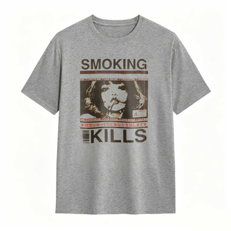 Smoking Kills Warning Graphic Design tshirt 100% cotton