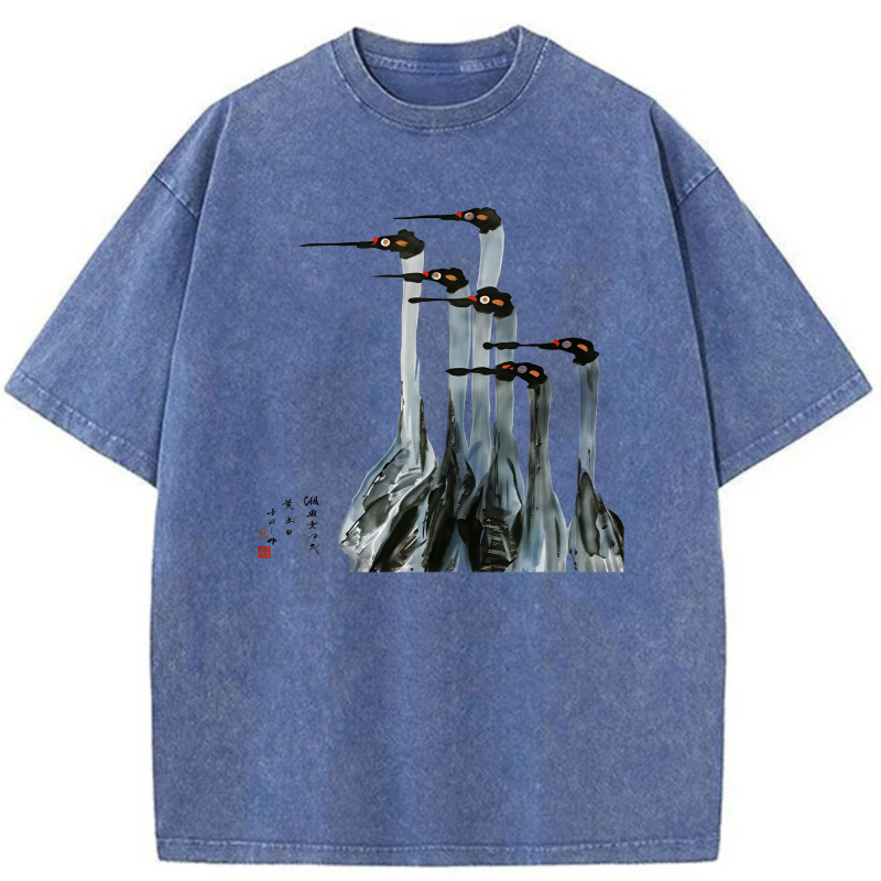 Birds Perched On Rock Formation tshirt 100% cotton