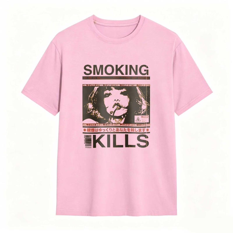 Smoking Kills Warning Graphic Design tshirt 100% cotton