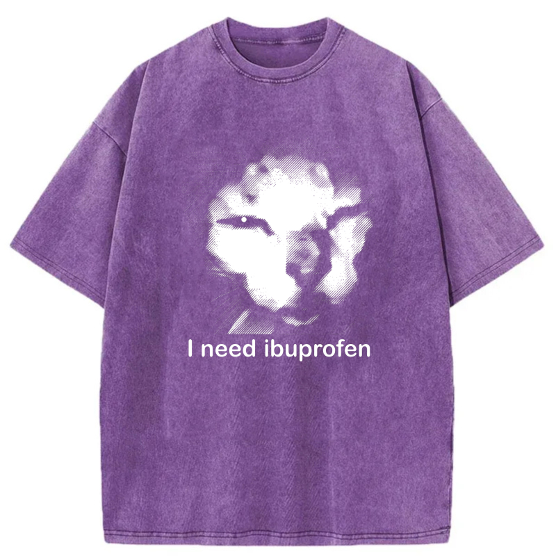 Cat Face With Text I Need Ibuprofen tshirt 100% cotton
