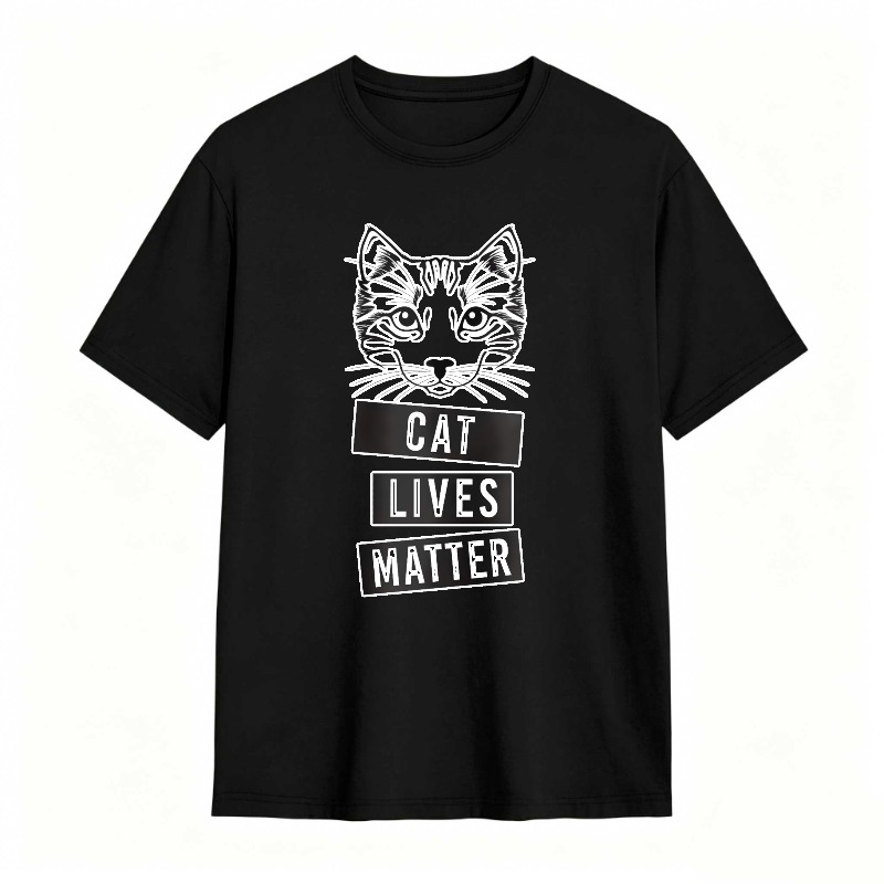 Cat Lives Matter Cat Face Design tshirt 100% cotton