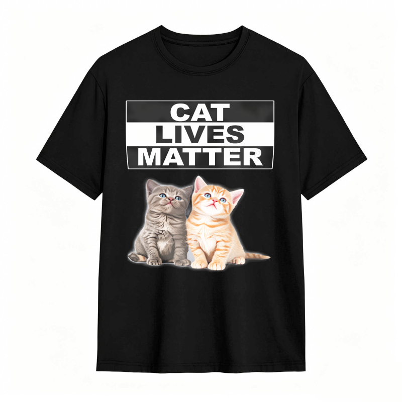 Cat Lives Matter With Two Kittens tshirt 100% cotton
