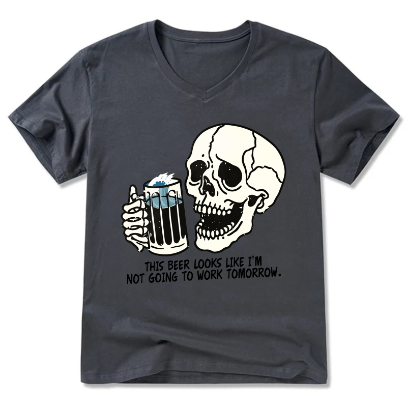Funny Skull Beer T-Shirt With Humor Quote For Party And Casual Wear