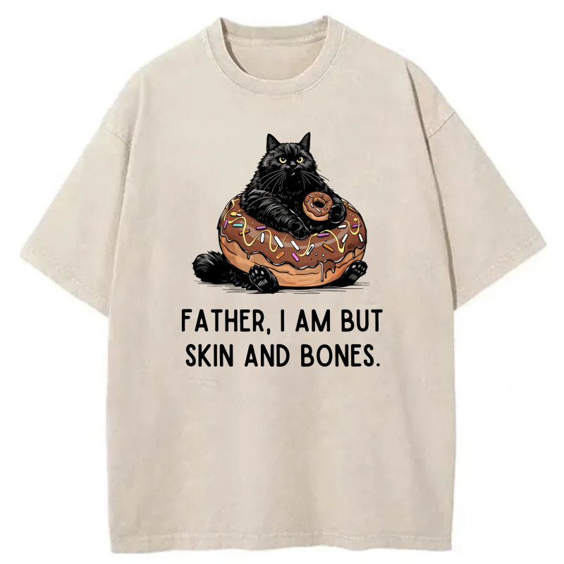 Black Cat On Donut With Text Below tshirt 100% cotton