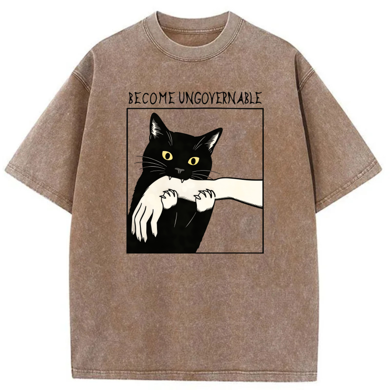 Black Cat Holding Human Arm tshirt 100% cotton