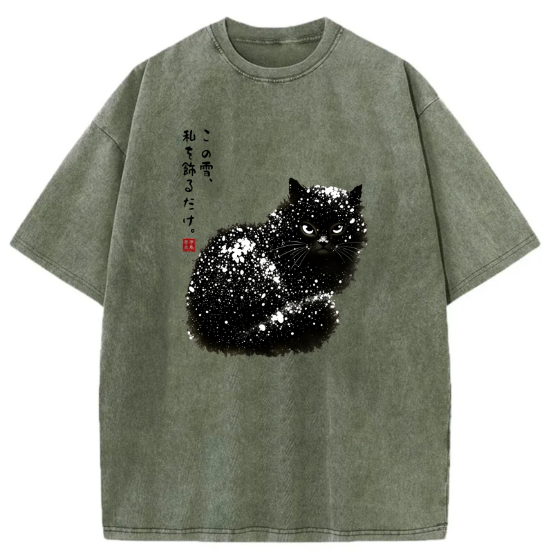 White Cat With Japanese Text And Red Seal tshirt 100% cotton